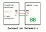 Schematische Grafik, links ein Flight Controller (Cleanflight/Betaflight, F3/F4/F7) und rechts ein JHE42B Finder (BB), verbunden über drei Leitungen: GND (schwarz), +5V (rot) und BZ−/Buzzer‑Minus (grün); unten die Beschriftung "Connection Schematic".