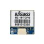Kleines blaues GPS-Modul mit weißem Aufkleber „BZ GNSS BZ-181 GPS“, sichtbarem Barcode und Seriennummer, vier goldenen Lötpads und einem weißen 4‑poligen Steckverbinder.