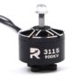 Schwarzer bürstenloser Außenläufer-Motor mit eingeprägtem R‑Logo und der Beschriftung "3115 900KV", sichtbarer silberner Welle mit Mutter, belüfteten oberen Nuten und drei Kabeln vor weißem Hintergrund.