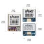 Drei kleine BZ&NSS-GPS-Module (BZ-121 links, BZ-181 oben rechts, BZ-251 unten rechts) mit aufgedruckten Barcodes, sichtbaren Steckverbindern und eingezeichneten Abmessungen in Millimeter und Zoll.
