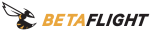 BetaFlight-Logo: links eine stilisierte Biene in Schwarz und Orange, rechts der Schriftzug BETAFLIGHT, wobei BETA orange und FLIGHT schwarz ist.